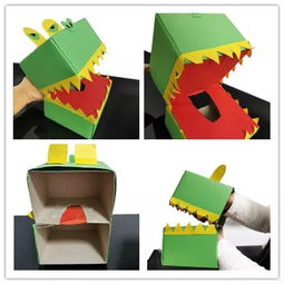 創(chuàng)意親子手工 抽紙盒變身小鱷魚(yú)手偶玩具，讓寶寶愛(ài)不釋手